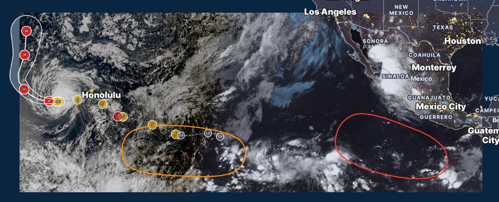 GOES-West Pacific Main Development Region satellite view over the central and eastern Pacific