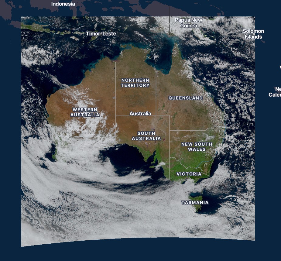 Himawari-9 high-resolution GeoColor over Australia and nearby waters